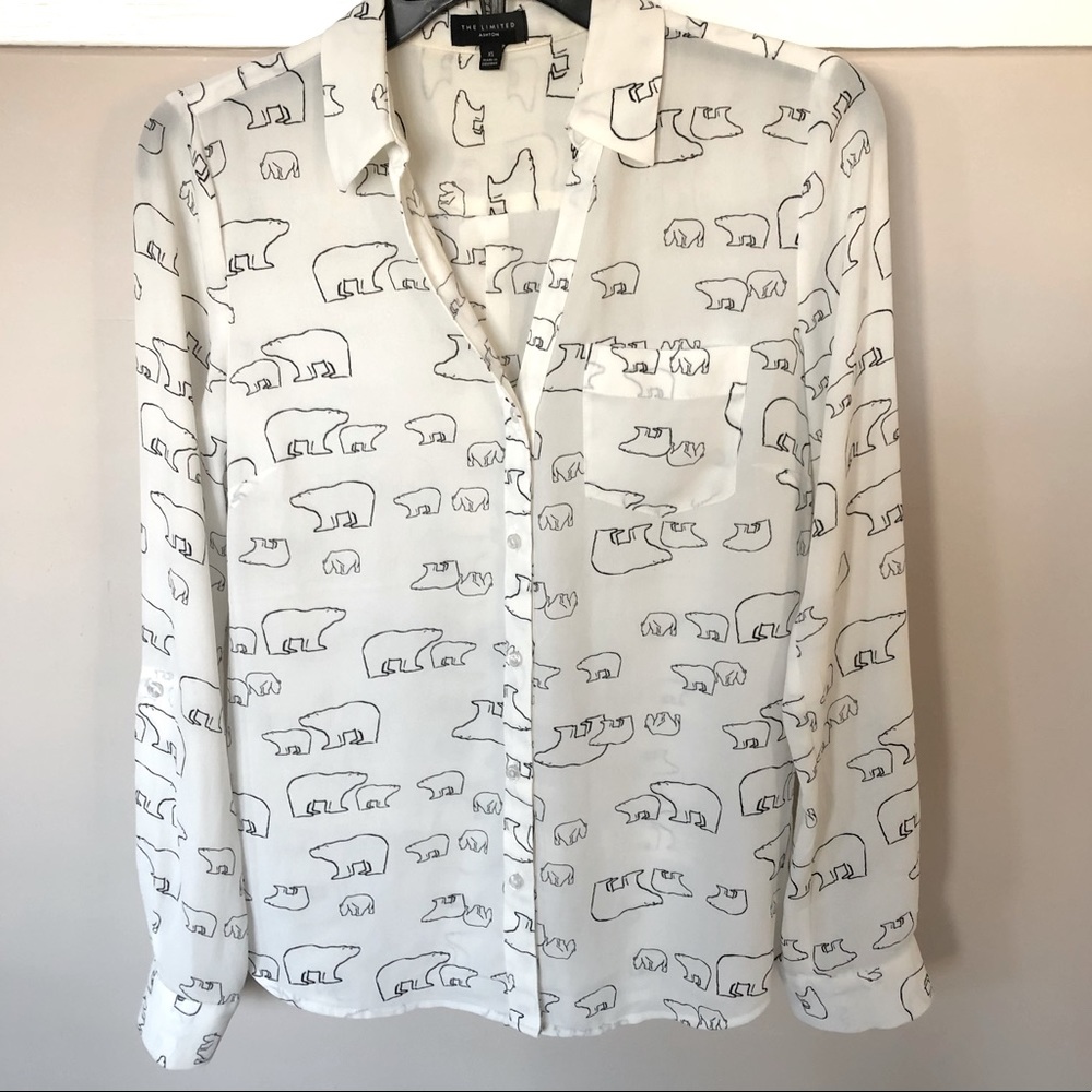 THE LIMITED Ashton Blouse  Polar Bear Button-up Top ❄️🐻‍❄️